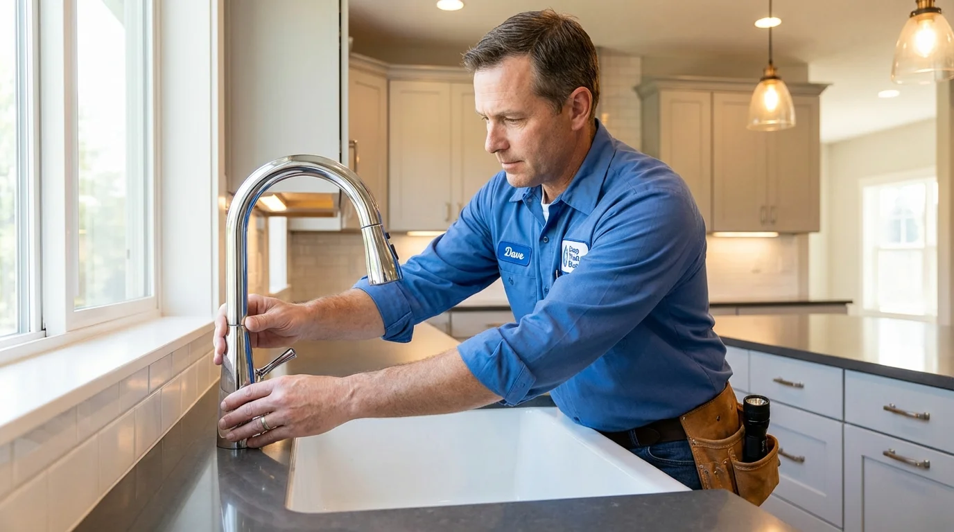 Kitchen faucet installation by Johns Plumbing LLC in Griggsville